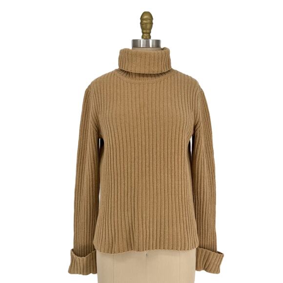 Vtg. 90s Eddie Bauer Chenille Ribbed Knit Turtleneck Sweater Small - Picture 1 of 12